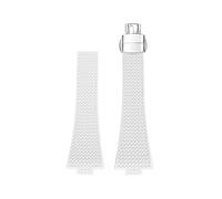 Correa convexa FKM de 11mm y 12mm apta for Tissot PRX Series Super Player, correa de reloj con hebilla de mariposa de liberación rápida de goma fluorada de 35mm y 40mm(White,12mm)