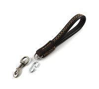 Correa corta de cuero para perro, resistente y corta, hecha a mano, regalo para Navidad