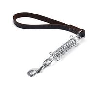 Correa corta para perro, cuerda de tracción de cuero, cinturón de tracción retráctil para perros con resorte de acero inoxidable para entrenamiento de perros pequeños, medianos y grandes al aire libre