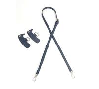Correa cruzada de repuesto para bolso de mano, correa de hombro de piel sintética, ajustable, correa de hombro ajustable, Azul Negro, gold buckle