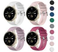 Correa de 18 mm para Garmin Venu 4S, 3S, 2S, Vivoactive 4S, Vivomove 3S, paquete de 4 pulseras de repuesto de silicona transpirable de liberación rápida para Forerunner 255S/255S Music/265S, Silicona