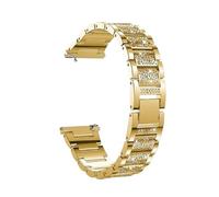 Correa de 18MM, 20mm y 22mm for mujer, pulsera compatible con Garmin Watch Band Vivoactive 4/4S/3/Venu 2 1 2S/SQ/Vivomove HR, correa de acero metálico(Gold,18mm)