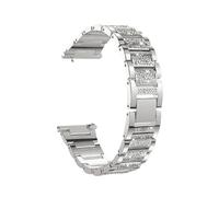 Correa de 18MM, 20mm y 22mm for mujer, pulsera compatible con Garmin Watch Band Vivoactive 4/4S/3/Venu 2 1 2S/SQ/Vivomove HR, correa de acero metálico(Silver,18mm)