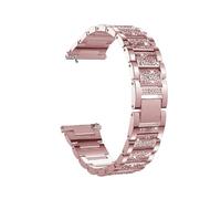 Correa de 18MM, 20mm y 22mm for mujer, pulsera compatible con Garmin Watch Band Vivoactive 4/4S/3/Venu 2 1 2S/SQ/Vivomove HR, correa de acero metálico(Pink,22mm)