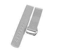 Correa de accesorios de relojes de cadena para Omega 007 Seamaster Diver 300 Reloj Band Reemplace 20 mm 22 mm Milanés Pulsera de acero inoxidable (color: plata, tamaño: 22 mm)