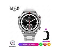 (Correa de acero color plata) 2025 NFC EKG PPG Bluetooth Llamada Reloj inteligente Rastreador GPS Pulsera de movimiento