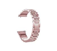 Correa de acero de Metal for mujer, pulsera de diamantes de 18mm, 20mm y 22mm ,for reloj for Garmin Vivoactive 4 4S/Venu 3 3S/2 2S/SQ/Vivomove HR (Color : Pink, Size : 22mm)