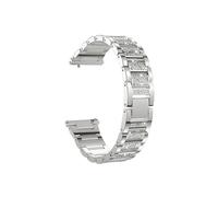 Correa de acero de Metal for mujer, pulsera de diamantes de 18mm, 20mm y 22mm ,for reloj for Garmin Vivoactive 4 4S/Venu 3 3S/2 2S/SQ/Vivomove HR (Color : Silver, Size : 20mm)