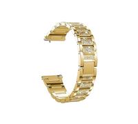 Correa de acero de Metal for mujer, pulsera de diamantes de 18mm, 20mm y 22mm ,for reloj for Garmin Vivoactive 4 4S/Venu 3 3S/2 2S/SQ/Vivomove HR (Color : Gold, Size : 18mm)