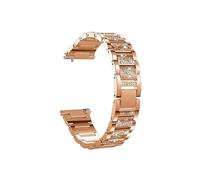 Correa de acero de Metal for mujer, pulsera de diamantes de 18mm, 20mm y 22mm ，for reloj for Garmin Vivoactive 4 4S/Venu 3 3S/2 2S/SQ/Vivomove HR (Color : Rose gold, Size : 20mm)
