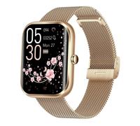 (Correa de acero dorada) Reloj inteligente AK58 con Bluetooth y pantalla de 1,96 pulgadas, compatible