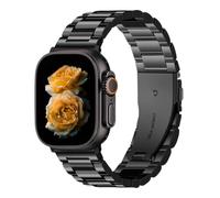 Correa de Acero Inoxidable Compatible with Apple Watch para 38/40/41/42/44/45/46/49mm - Cierre de Mariposa de Doble Botón para iWatch Ultra3/2/1 SE3/2/1 Series11/10/9/8/7/6/5/4/3/2/1, Negro
