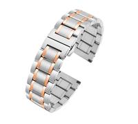 Correa de acero inoxidable con extremo curvado for hombre, pulsera de cadena de reloj de Metal de 20mm y 22mm, compatible con for Seiko for Timex for Citizen for Casio(C Silver RG,24mm)