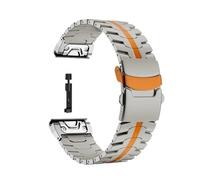 Correa de acero inoxidable de ajuste rápido for Garmin Fenix 8, 51mm, 7, 47mm, 7X, 6, 6X Pro, pulsera de Metal for Garmin Fenix 5, 5X Plus, 22 y 26mm(NO.1 Titanium Orange,26mm For Fenix 6X 6XPro)