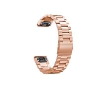Correa de acero inoxidable de ajuste rápido for Garmin fenix8 fenix7 fenix6 fenix5 7X 6X 5X 8X Plus Correa de repuesto(Rose gold,For Fenix 7s (20mm))