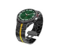 Correa de acero inoxidable for Samsung Galaxy Watch 6, 5, 4 Classic, 47mm, 43mm, 42, 46mm, 45mm, banda de Metal sin huecos, pulsera de eslabones de 40 y 44mm (Color : Black Gold, Size : For Galaxy W