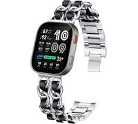 Correa de acero inoxidable y cuero para Bip Max Reloj, pulsera de repuesto en cadena compatible con Amazfit Bip Max 50mm Smartwatch, 2.07" New on Amazon in past month