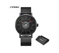 (Correa de acero negra) Relojes deportivos creativos de moda SINOBI para hombres, reloj masculino, casual,