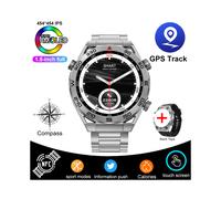 (Correa de acero plateada) compatible con Huawei GPS NFC Smart Watch NUEVO DT Ultra No.1 Adulto Frecuencia