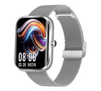 (Correa de acero plateada) Reloj inteligente AK58 con Bluetooth y pantalla de 1,96 pulgadas, compatible