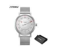 (Correa de acero plateada) SINOBI Hot Fashion Relojes deportivos creativos para hombres Reloj masculino