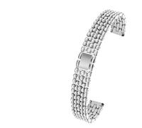 Correa de acero precisión for pulsera Swarovski Fossil Casio for mujer, metal, cadena universal for reloj 10 mm, 12, 14, 16 y 18(SWR-G01 silver,14mm)