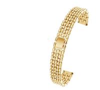 Correa de acero precisión for pulsera Swarovski Fossil Casio for mujer, metal, cadena universal for reloj 10 mm, 12, 14, 16 y 18(SWR-G01 gold,12mm)