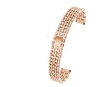 Correa de acero precisión for pulsera Swarovski Fossil Casio for mujer, metal, cadena universal for reloj 10 mm, 12, 14, 16 y 18(SWR-G01 rose gold,16mm)