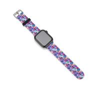 Correa de acuarela con diseño floral de orquídea compatible con correas de reloj inteligente IWatch, divertidas y suaves de 38 mm/40 mm, 42 mm/44 mm, 42mm/44mm, Silicona, No es una piedra preciosa