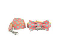 Correa de Adiestramiento Collar para Mascotas con Pajarita, Juego De Collar Y Correa para Perros Y Mascotas, Collar De Perro Duradero De Liberación Rápida Correa Antitirones Perro (Color : A, Size :