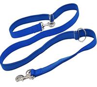 Correa de Adiestramiento Paño De Buceo Correa Acolchada para Perro Doble Cabeza Dos Correas para Perro P Collar De Cadena Ajustable Cuerda Corta Larga para Perro Correa Antitirones Perro (Color : BLU