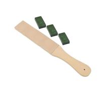 Correa de Afilado Kit de bloque afilar cuchillos con compuesto pulido y correa cuero doble cara para Peluquero Maquinilla de Afeitar Recta(Set B)