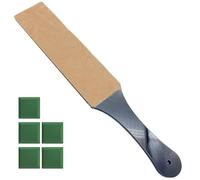 Correa de Afilado Kit de bloque afilar cuchillos con compuesto pulido y correa cuero doble cara para Peluquero Maquinilla de Afeitar Recta(Set E)