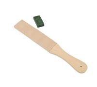 Correa de Afilado Kit de bloque afilar cuchillos con compuesto pulido y correa cuero doble cara para Peluquero Maquinilla de Afeitar Recta(Set A)