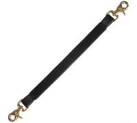 Correa de agarre de cuero para sillín inglés con conectores de hebilla de latón para una mayor estabilidad del conductor en entrenamiento y equitación de campo traviesa (negro)