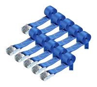 Correa de Amarre cinturón de Amarre con Hebilla - Azul - 1m 2,5m 4m 6m - Diferentes cantidades Resistente a 250 kg DIN EN 12195-2, 10 Piezas 2.5 cm x 1 m