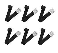 Correa de Amarre cinturón de Amarre con Hebilla Cinchas de Sujeción de Carga Cinta Trincaje Profesional Cintas Tensoras Correas Trinquete Hebilla Resistente a 150 kg, 6 Piezas 2 cm x 40 cm(Negro)