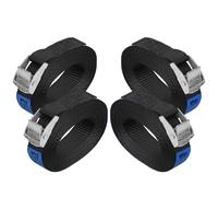 Correa de Amarre cinturón de Amarre con Hebilla - Negro - en Diferentes Longitudes y cantidades Resistente a 250 kg DIN EN 12195-2, 4 Piezas 2.5 cm x 2.5 m