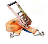 Correa de Amarre con trinquete y Gancho Tipo J, Cinchas de Sujeción de Carga 50mm x 10m Correas de Sujección (Capacidad Nominal: 2000 kg, Capacidad: 4000 kg)