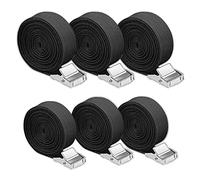 Correa de Amarre,Correas Tensoras,6 Piezas 1M y 2M Ajustable Cinchas de Amarre Trinquete de Metal Aleación para Coche Portaequipajes Negro