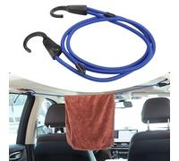 Correa de amarre retráctil para equipaje de coche con ganchos, cordón elástico de 1,5 m para asegurar la carga en el maletero, camping y senderismo, negro o azul (azul 5 pies)