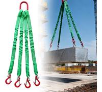 Correa de aparejo resistente de 4 patas, correas de eslingas de elevación con ganchos, correa de brida de poliéster, eslinga de elevación con ojal de acero aleado, 11023 lb/5 T(4m)