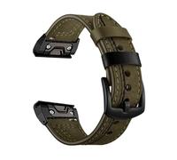 Correa de apertura rápida de cuero genuino de 22/26mm compatible con Garmin Fenix 8X/7X Pro/6X/5X Plus Tactix 8/7/Epix Pro 51/Instinct 2X(Green,22mm)