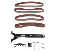 Correa de arena modificada para amoladora angular, compatible con amoladora modelo 100 a convertidor de lijadora de banda, herramienta de carpintería de metal con 4 correas