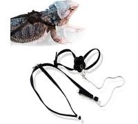 Correa de arnés ajustable para reptiles, tortugas, lagartos, mascotas, cuerda de tracción para control de caminar al aire libre, para anfibios y mascotas pequeñas (negro)