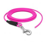 Correa de arrastre de 5 m para perros pequeños de hasta 15 kg, resistente al agua, correa redonda sin lazo, correa de entrenamiento segura de rueda libre, color rosa