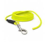 Correa de arrastre de 5 m para perros pequeños de hasta 15 kg, resistente al agua, correa redonda sin correa, correa de entrenamiento segura de rueda libre, amarillo neón