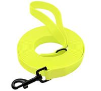 Correa de arrastre impermeable para perros, 3 m/5 m/10 m/15 m, resistente al desgarro, correa de entrenamiento resistente al desgarro con mosquetón robusto para perros grandes y pequeños (amarillo