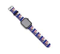Correa de bandera combinada de Salvador de Estados Unidos compatible con correas de reloj inteligente IWatch, divertidas y suaves de 38 mm/40 mm, 42 mm/44 mm, 42mm/44mm, Silicona, No es una piedra
