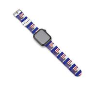 Correa de bandera combinada de Salvador de Estados Unidos compatible con correas de reloj inteligente IWatch, divertidas y suaves de 38 mm/40 mm, 42 mm/44 mm, 42mm/44mm, Silicona, No es una piedra